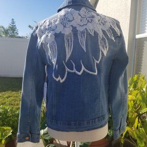 Denim Jacket Handmade Decorated M